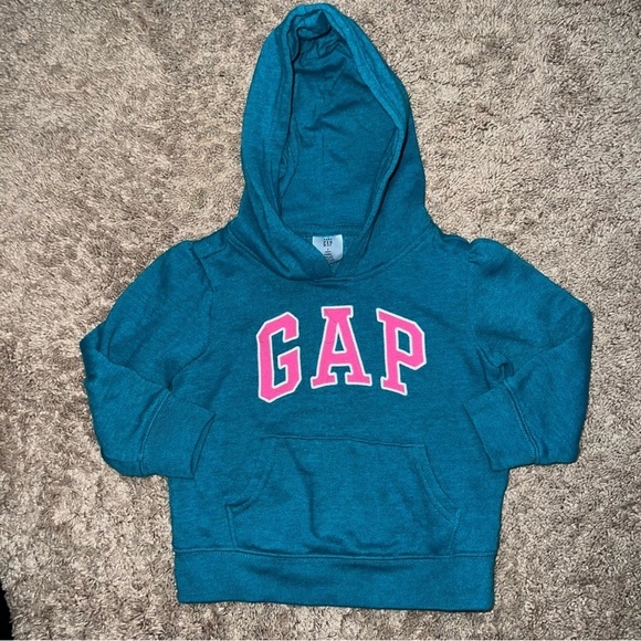 GAP Kids Turquoise and Pink Hoodie Size 2 Years - Picture 8 of 9
